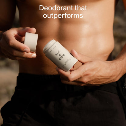 Salt & Stone Aluminum Free Deodorant | Extra Strength 48 Hour Protection for Women & Men | Made with Seaweed Extracts, Niacinamide & Prebiotics | Bergamot & Hinoki / Santal & Vetiver / Black Rose & Oud / Eucalyptus & Cedar / Vanilla & Sandalwood